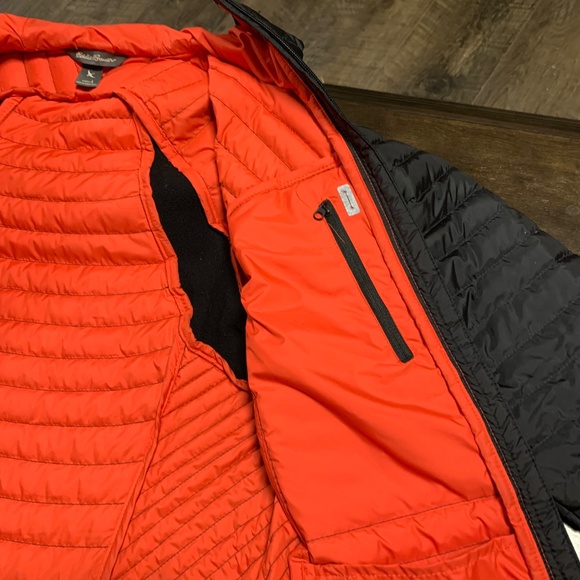 Eddie Bauer Womens Stormdown 800 Down Black Long Hooded Puffer Zip Jacket Large - Picture 4 of 7